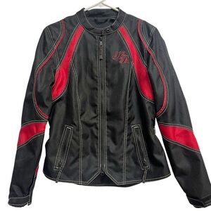 Harley-Davidson scroll Willie G skull embroidered motorcycle jacket women’s Med